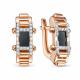 Золотые серьги BERGER с фианитом и ониксом
