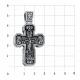 Подвеска-крест Распятия Господня из черненого серебра Иордань