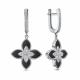 Серебряные серьги BERGER с фианитом и ониксом