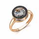 Золотое кольцо GRIGORIEV с бриллиантом и чёрным бриллиантом
