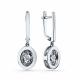 Серебряные серьги GRIGORIEV с фианитом