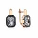 Золотые серьги GRIGORIEV с бриллиантом и чёрным бриллиантом
