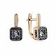 Золотые серьги GRIGORIEV с бриллиантом и чёрным бриллиантом