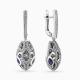 Серьги из белого золота GRIGORIEV с бриллиантом и сапфиром