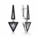 Серьги из белого золота GRIGORIEV с бриллиантом и чёрным бриллиантом