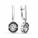 Серьги из белого золота GRIGORIEV с бриллиантом и чёрным бриллиантом