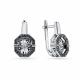 Серьги из белого золота GRIGORIEV с бриллиантом и чёрным бриллиантом