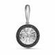 Подвеска из белого золота GRIGORIEV с бриллиантом и чёрным бриллиантом