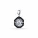 Подвеска из белого золота GRIGORIEV с бриллиантом и чёрным бриллиантом