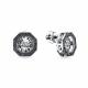 Серьги из белого золота GRIGORIEV с бриллиантом и чёрным бриллиантом