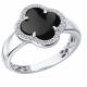 Серебряное кольцо ЮЗ Корона с фианитом и ониксом