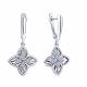Серебряные серьги ЮЗ Корона с фианитом