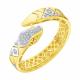 Кольцо Символ года Змея из лимонного золота Karatov с бриллиантом