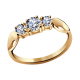 Золотое кольцо Александра с фианитом и Swarovski