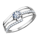 Кольцо из белого золота Александра с Swarovski