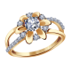 Золотое кольцо Александра с Swarovski