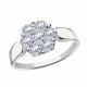 Кольцо из белого золота Александра с Swarovski