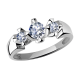 Кольцо из белого золота Александра с Swarovski