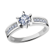Кольцо из белого золота Александра с Swarovski