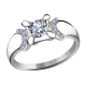 Кольцо из белого золота Александра с Swarovski