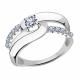 Кольцо из белого золота Александра с Swarovski