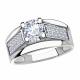 Кольцо из белого золота Александра с Swarovski
