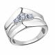 Кольцо из белого золота Александра с Swarovski