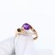 Золотое кольцо Александра с фианитом и аметистом