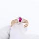 Золотое кольцо Александра с фианитом и рубиновым корундом