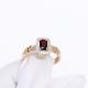 Золотое кольцо Александра с фианитом и гранатом