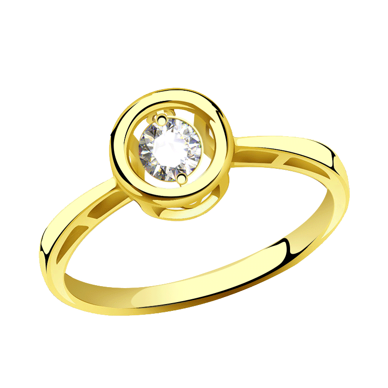 Лимонное золото 585. Золотое кольцо с танцующим фианитом. Кольцо из золота с фианитами Диамант. Лимонное золото 750 пробы.