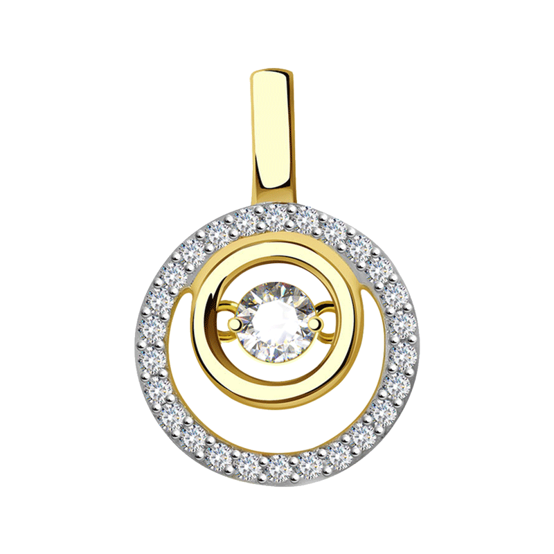 золотые серьги с танцующим фианитом. серьги с танцующим фианитом соколов.