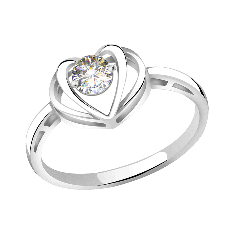 Золотое кольцо ТД Эстет с танцующим бриллиантом