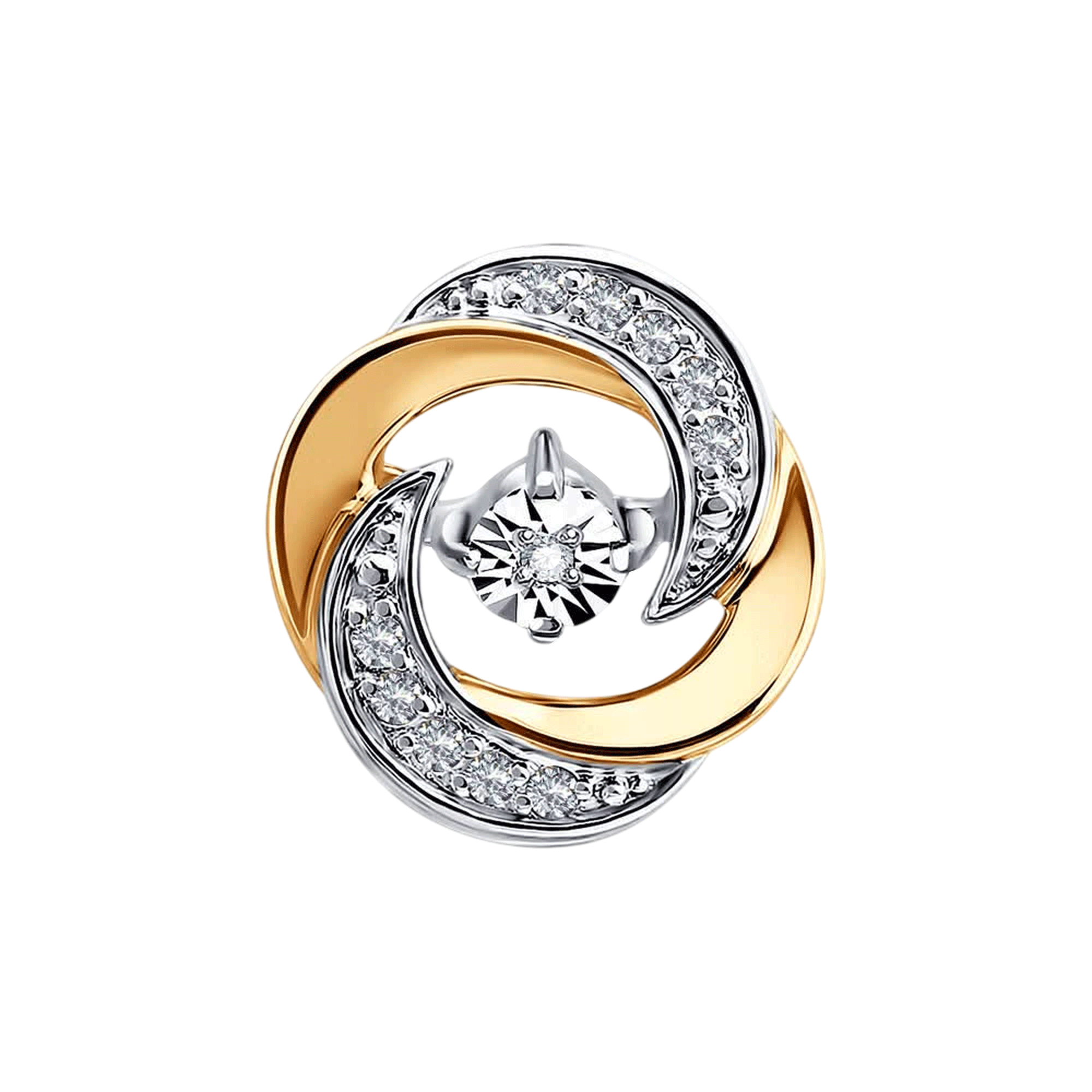 Золотая подвеска Diamant с танцующим бриллиантом 51-230-01407-1 фото