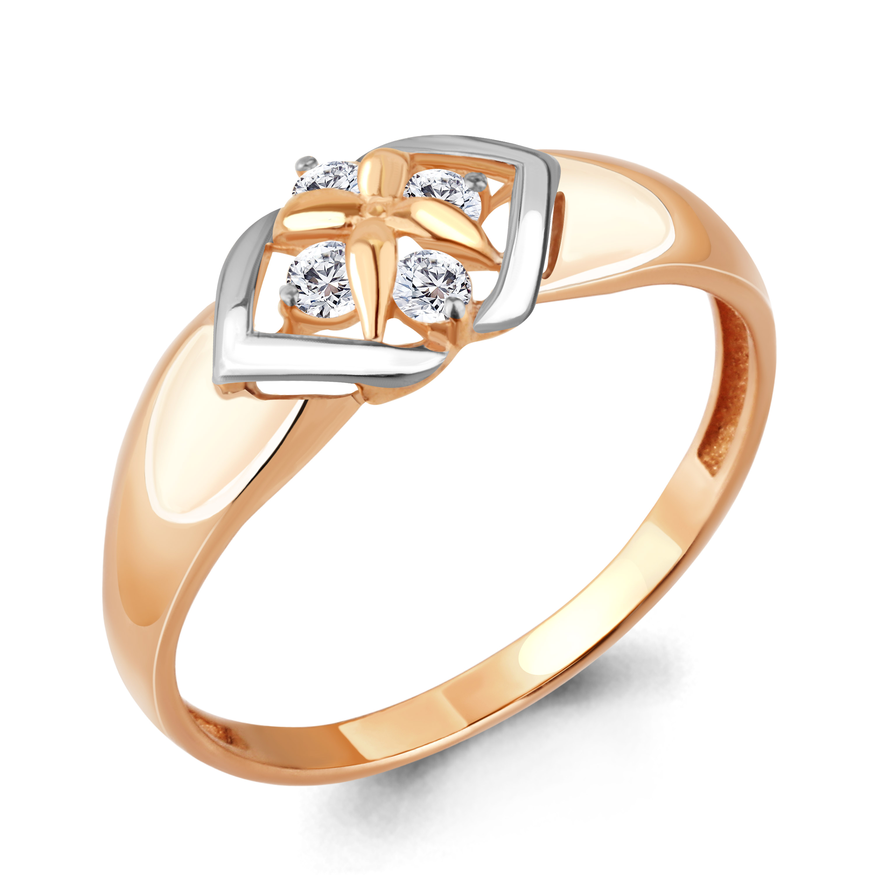 Aquamarine кольцо с позолотой и бриллиантом