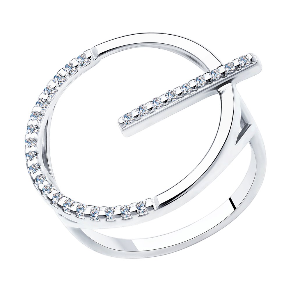 Серебряное кольцо с фианитами по кругу