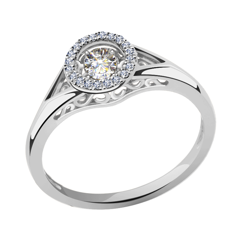 Золотое кольцо ЮК Бриант с танцующим бриллиантом