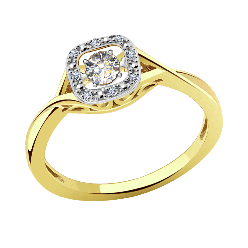 Лимонное золото 585. Диамант кольцо лимонное золото с бриллиантом.