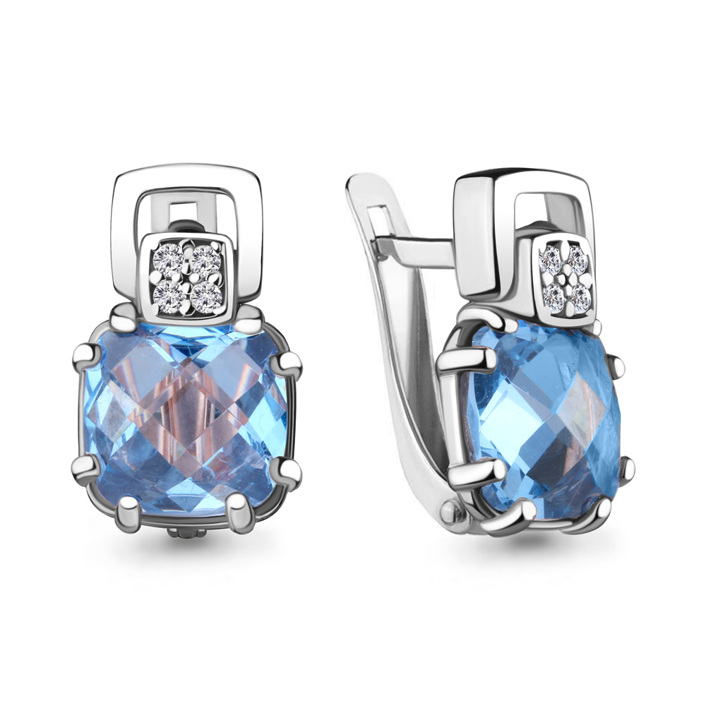 Серебряные серьги Aquamarine а32049