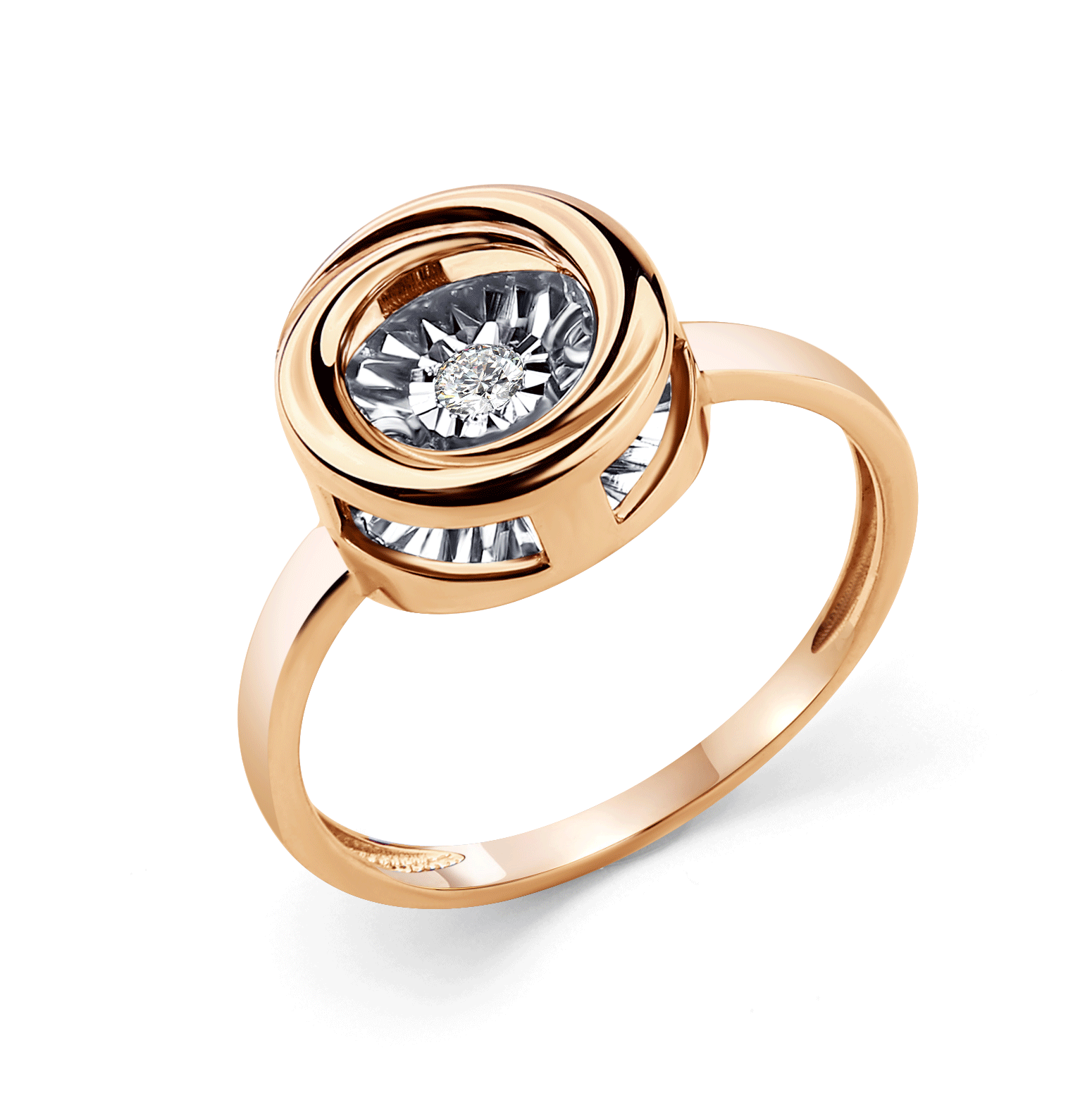 Золотое кольцо GRIGORIEV с танцующим бриллиантом Г01-11-5743-11-00 фото
