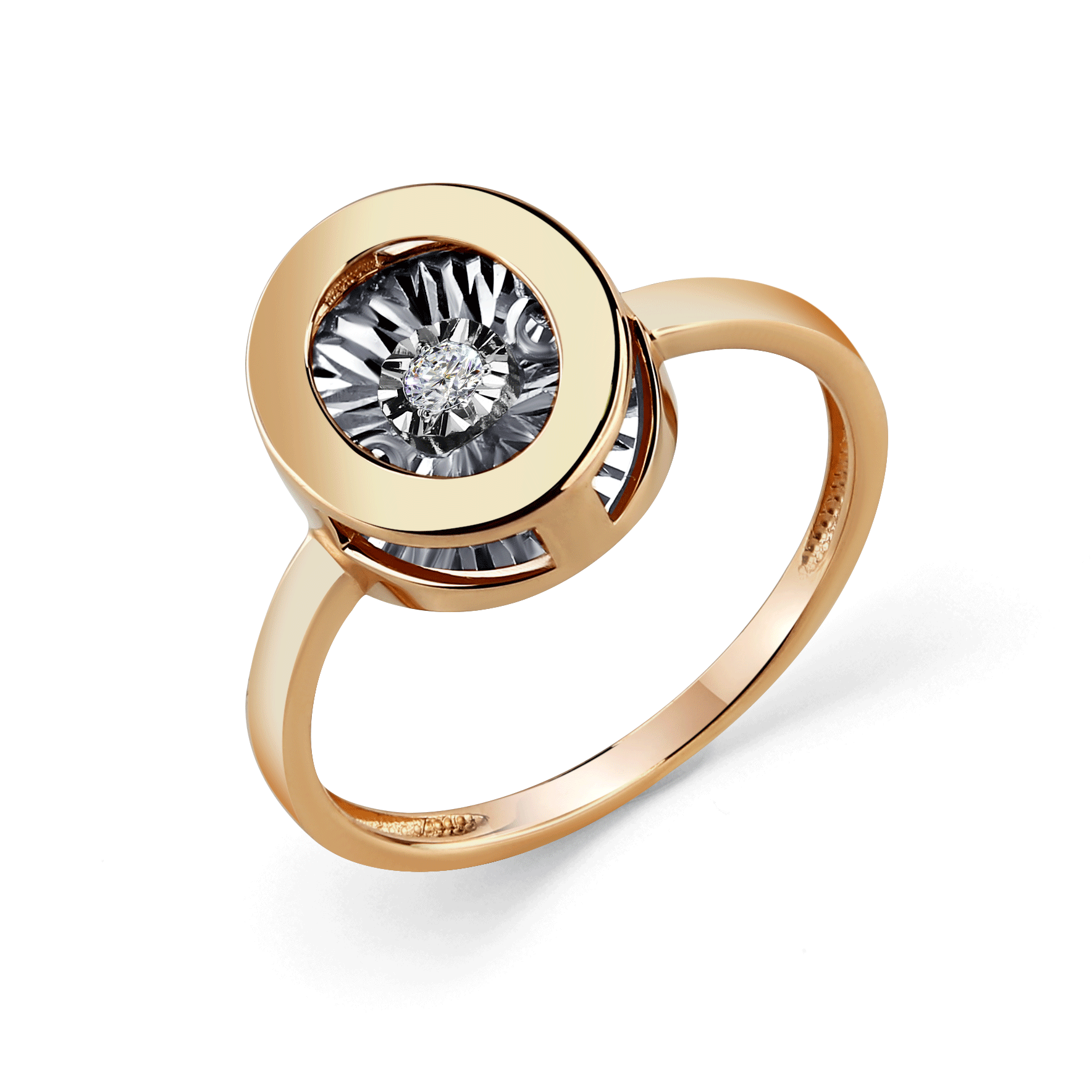 Золотое кольцо GRIGORIEV с танцующим бриллиантом Г01-11-5744-11-00 фото
