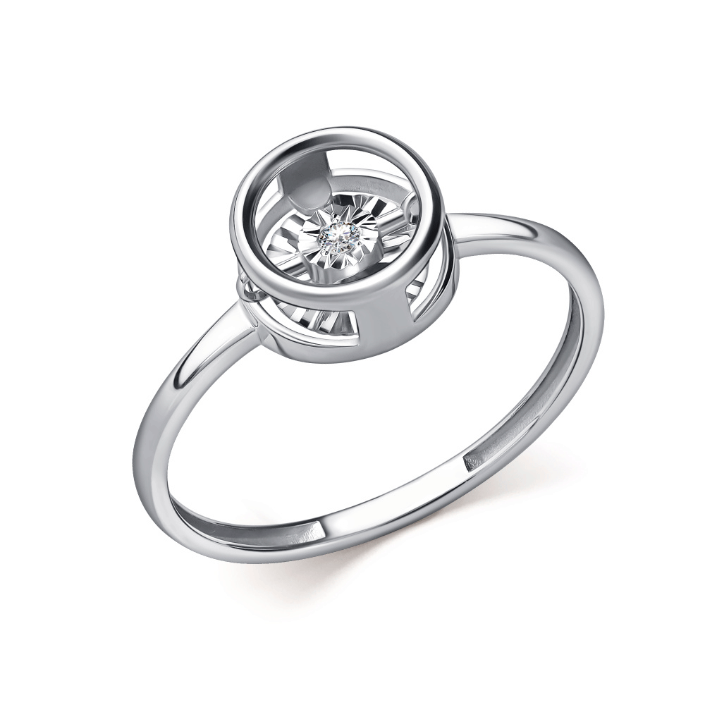 Кольцо из белого золота GRIGORIEV с танцующим бриллиантом Г01-12-51201-11-00 фото