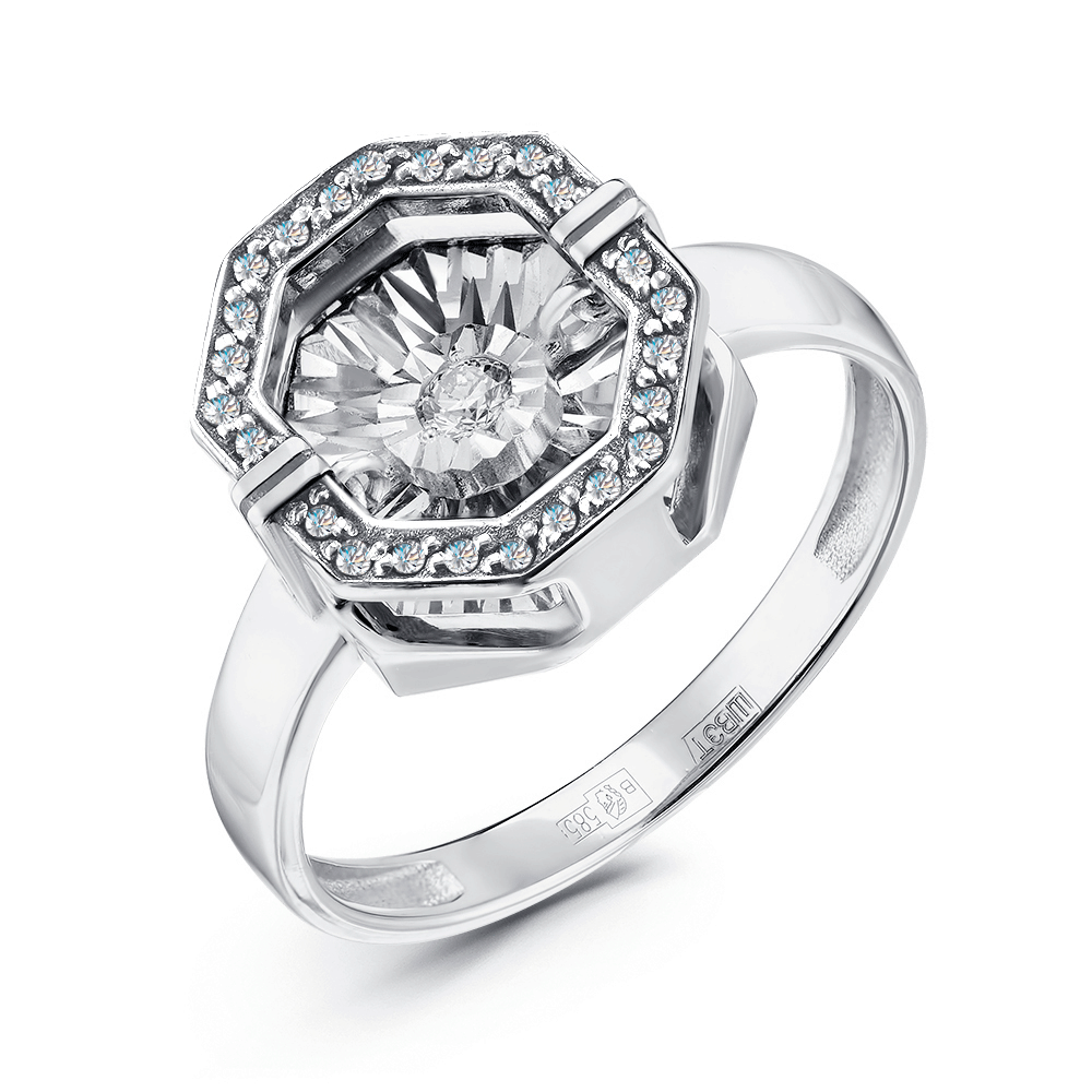 Кольцо из белого золота GRIGORIEV с танцующим бриллиантом Г01-12-5630-31-00 фото