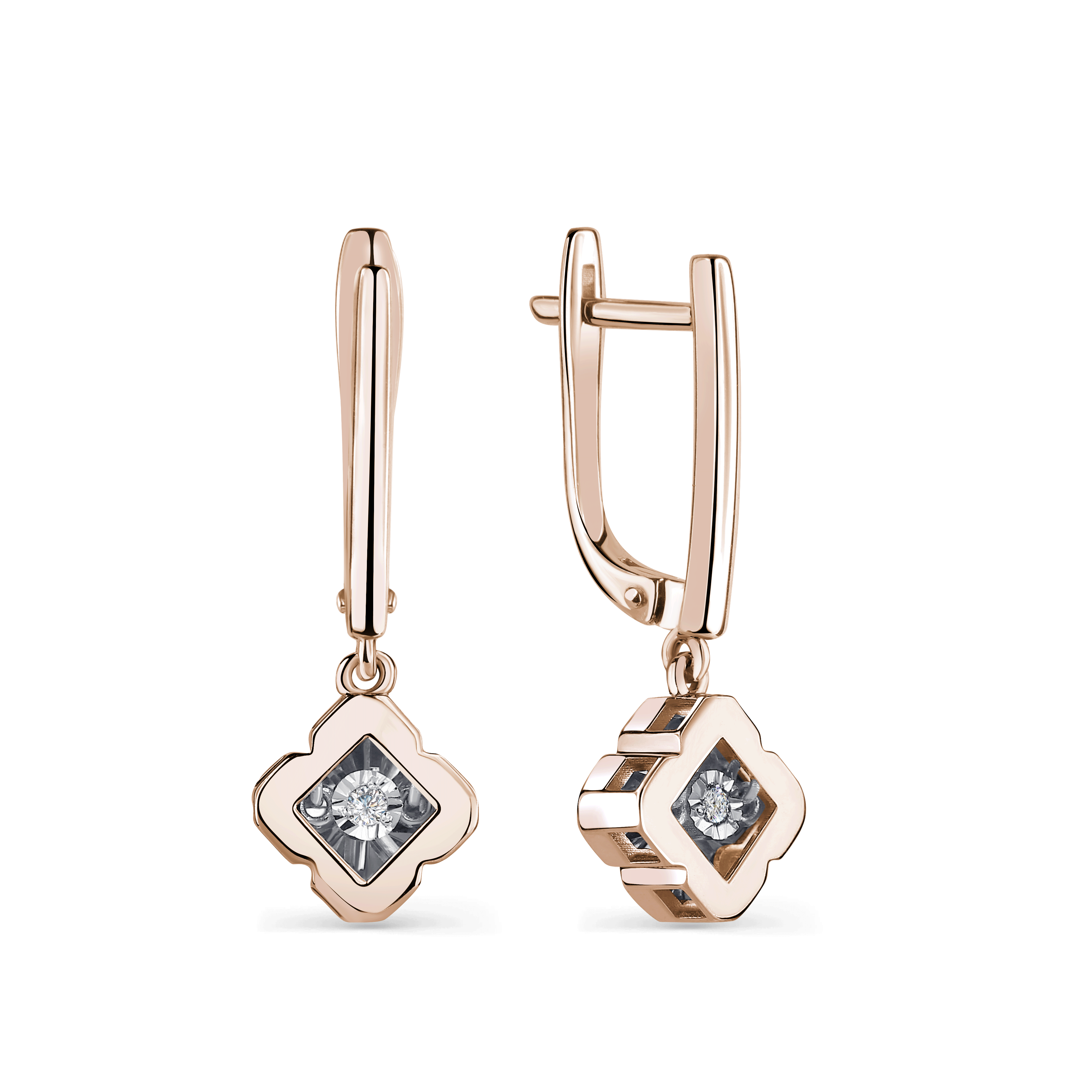 Золотые серьги GRIGORIEV с бриллиантом Г02-11-5915-11-00-1 фото