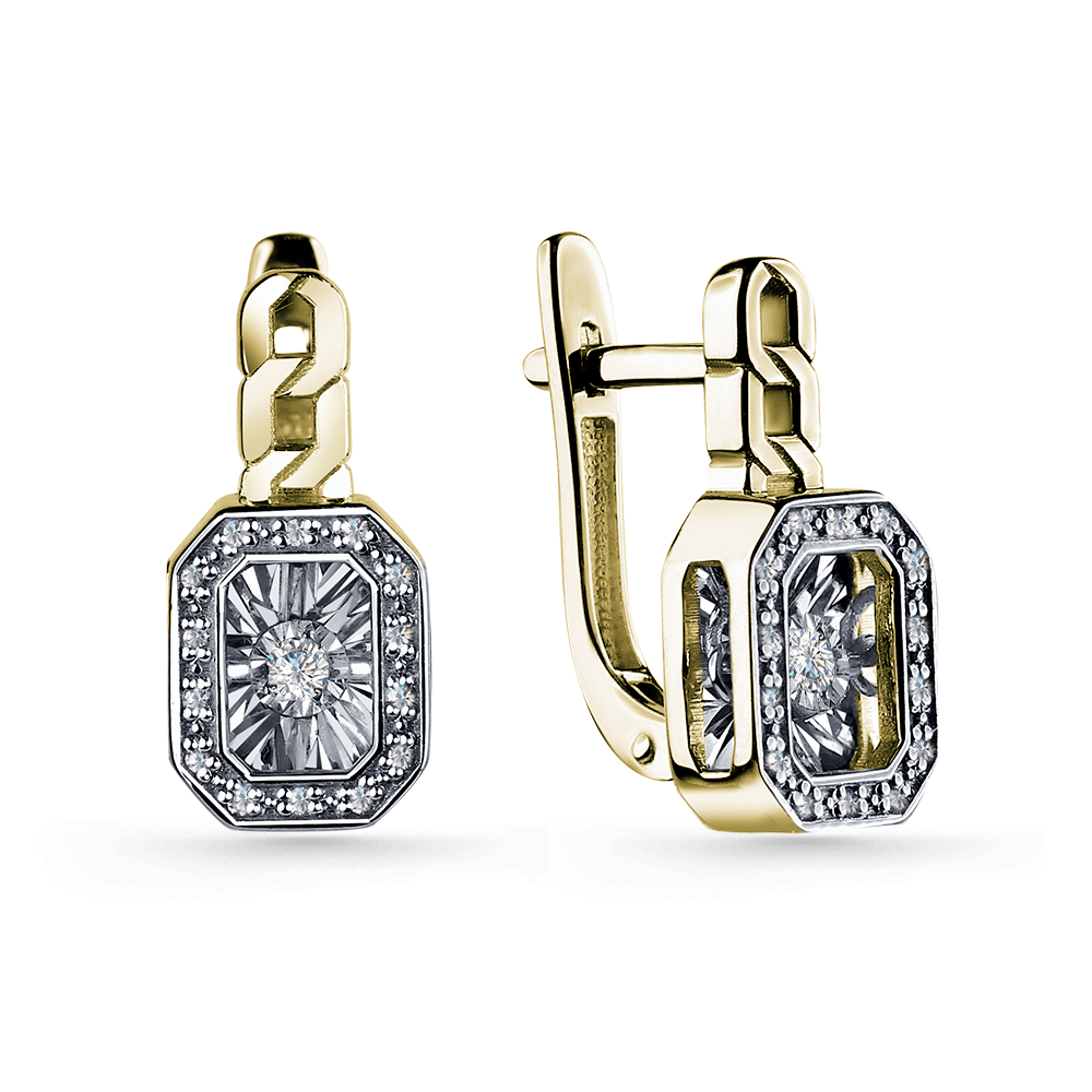 Серьги из лимонного золота GRIGORIEV с танцующим бриллиантом Г02-13-5995-31-00 фото