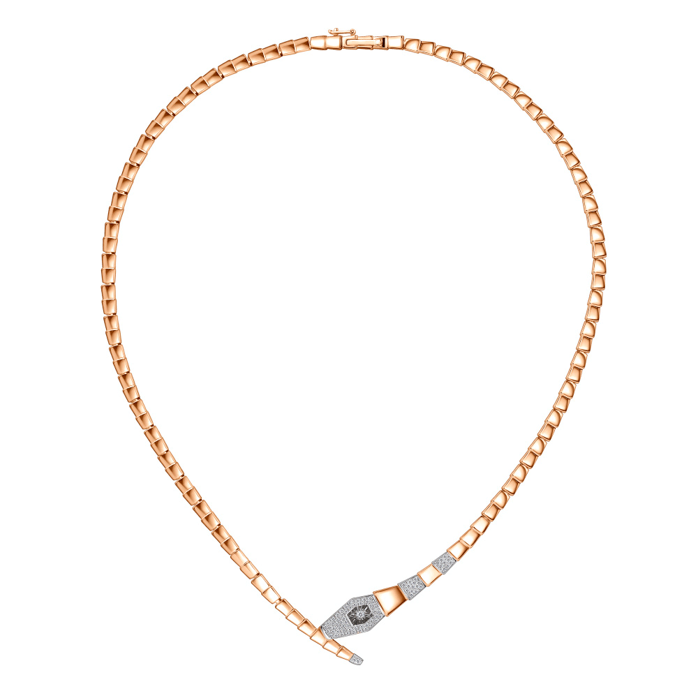 Золотое колье Символ года Змея GRIGORIEV с бриллиантом Г08-11-51058-31-00 фото