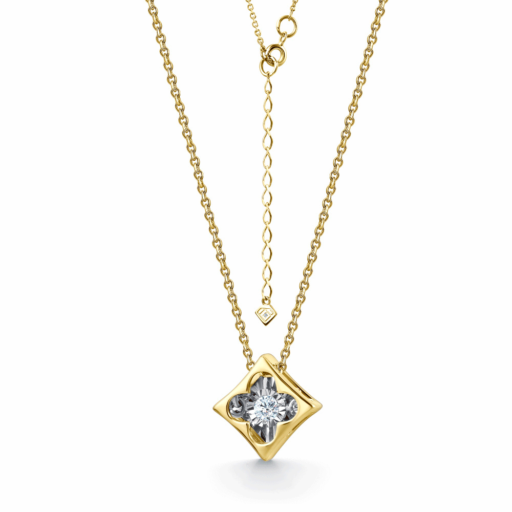 Колье из лимонного золота GRIGORIEV с танцующим бриллиантом Г08-13-5957-31-00 фото