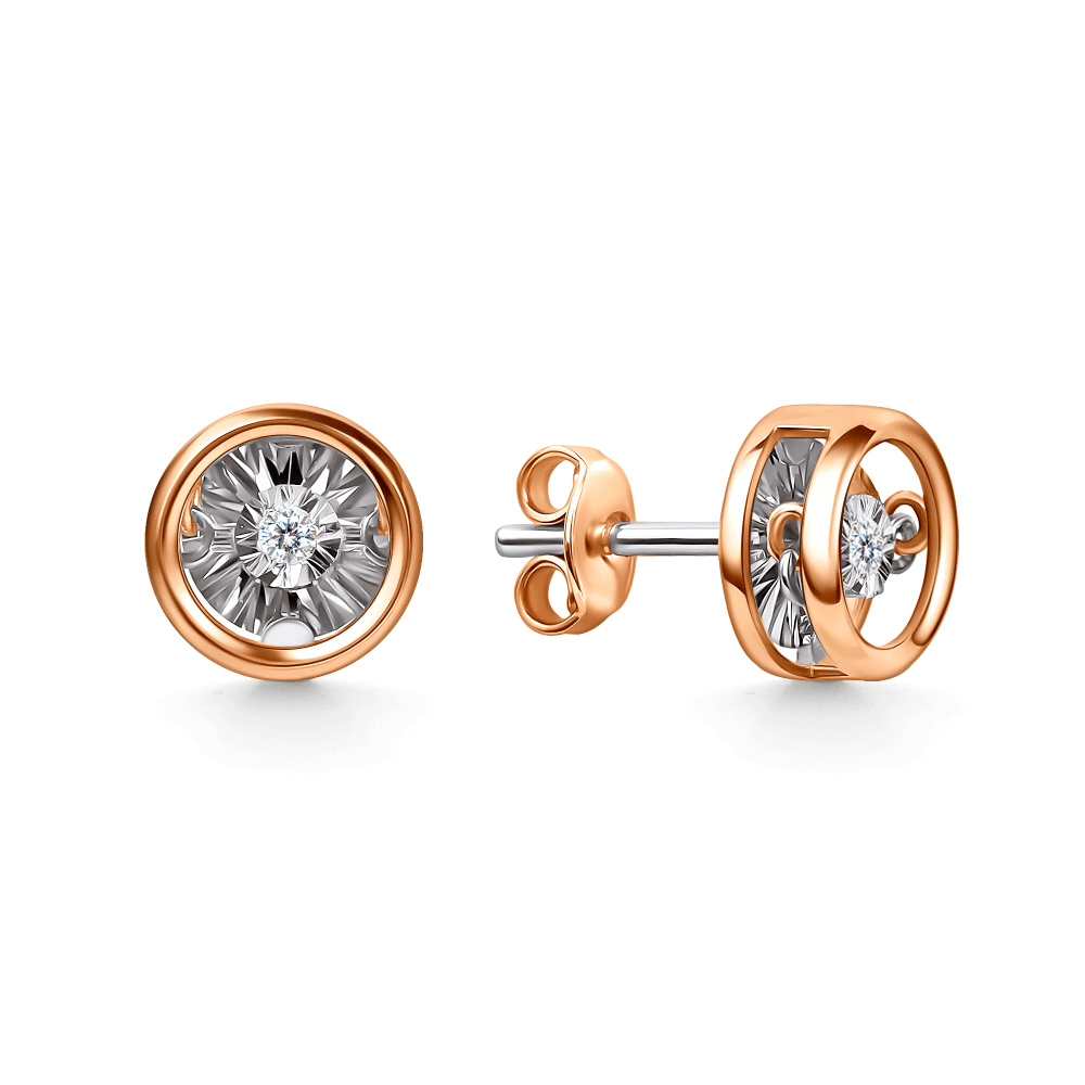 Золотые серьги GRIGORIEV с танцующим бриллиантом Г12-11-51201-11-00 фото