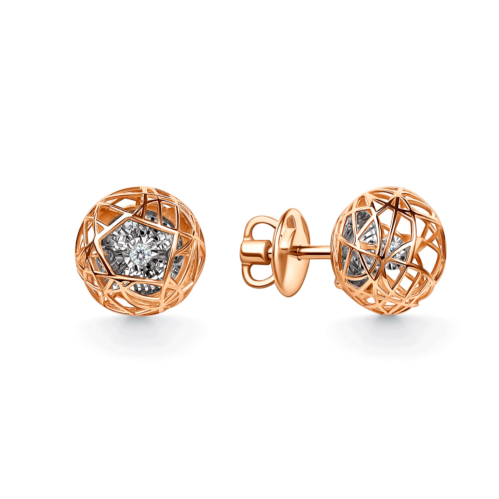 Золотые серьги GRIGORIEV с танцующим бриллиантом Г12-11-51225-11-00 фото