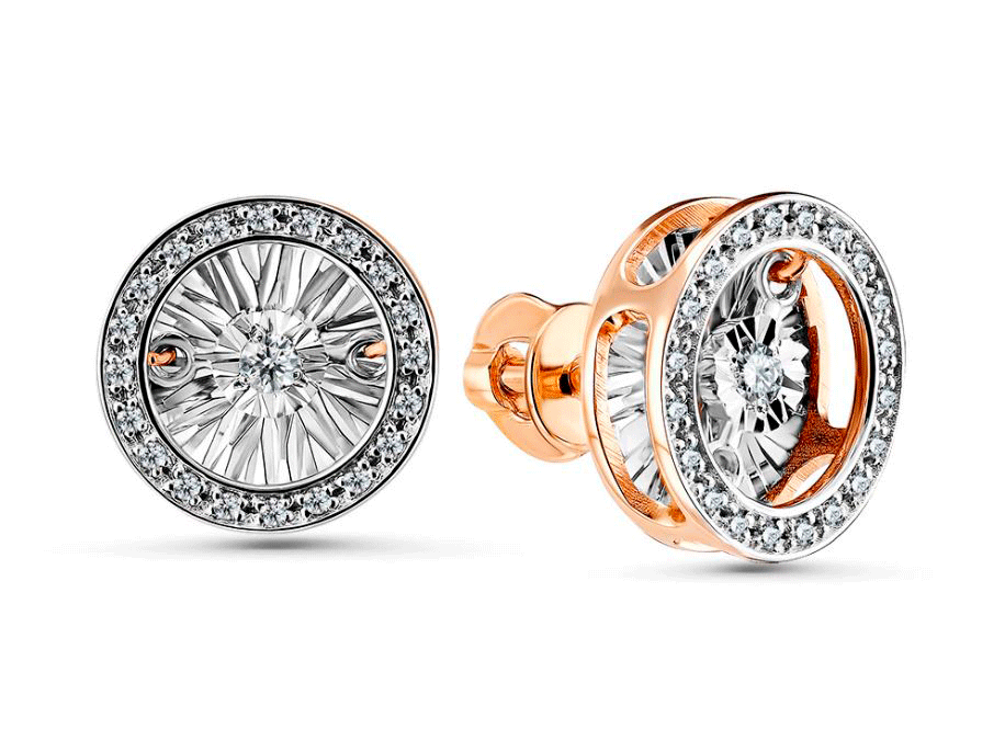 Золотые серьги GRIGORIEV с танцующим бриллиантом Г12-11-5478-31-00 фото